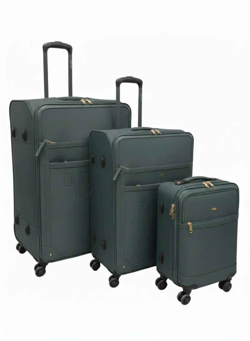 DKNY DKNY IMPRESSIONIST SS  3-Piece Softsided Luggage Set on Wheels for Unisex | Ultra Lightweight ABS with Spinner Wheels 4 Color Pine